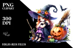 Simple Watercolor Witch for Halloween, 20 oz Tumbler Product Image 2