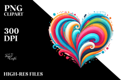 Colorful Paintbrush-style Heart PNG Product Image 2