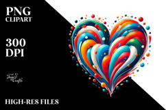 Colorful Paintbrush-style Heart PNG Product Image 2