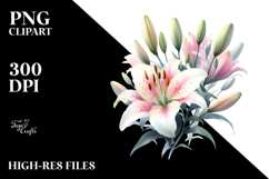 Vibrant Lily Botanical Delicate Pastel Watercolor | Product Image 2