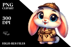 Goofy Bunny Detective, PNG Product Image 2