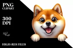 Funny Peeking Shiba Inu Sticker | Clipart Product Image 3