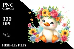 Cartoon-Style Sitting Duck Flower Crown | Clipart Product Image 3
