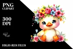 Cartoon-Style Sitting Duck Flower Crown | Clipart Product Image 1
