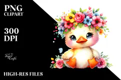 Cartoon-Style Sitting Duck Flower Crown | Clipart Product Image 2