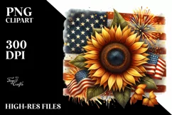 Vintage Sunflower Fireworks | Sublimation | Clipart Product Image 3