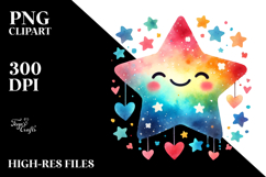 Star with Hearts Hanging from Cloud, Transparent PNG Product Image 2