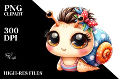 Cute Baby Snail PNG Product Image 2