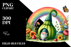 Gnome House Rainbow Colorful Bird Butterfly Vegetable | Product Image 2