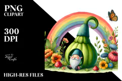 Gnome House Rainbow Colorful Bird Butterfly Vegetable | Product Image 2