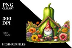 Gnome House Rainbow Colorful Bird Butterfly Vegetable | Product Image 2