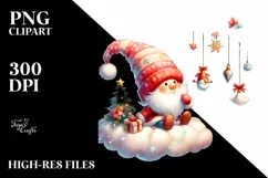 Vintage Christmas Gnomes, High-Res PNG Product Image 1
