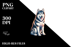 Siberian Husky Sunset Surf Shell | Clipart Product Image 2