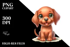 Cute Vizsla Baby Cartoon Product Image 2