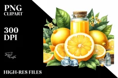 Watercolor Lemon Juice Clipart Product Image 1