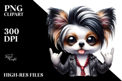 Funny Papillon Rockstar | Sublimation | Clipart Product Image 2