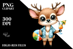 Cute Deer Dressed for Beach | Sublimation Clipart Product Image 2