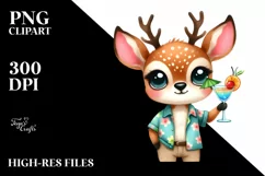 Cute Deer Big Eyes Beach | Clipart Product Image 3