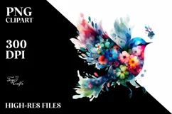 Flower Bird Abstract | Watercolor Clipart Product Image 3