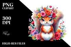 Cartoon Squirrel with Flower Crown, Transparent PNG Product Image 2
