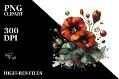 Stained Nasturtium | Sublimation | Clipart Product Image 1