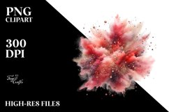 Colorful Redish Watercolor Particles Glitery | Clipart Product Image 3