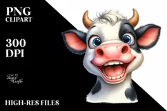 Cow Excited Funny Cow Portrait with Big Teeth | Sublimation Product Image 3