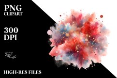 Colorful Redish Watercolor Particles Glitery | Clipart Product Image 1