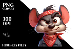 Whimsical Mouse with Bandana PNG Product Image 2