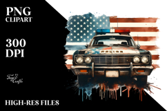 Vintage Police Car USA | Sublimation | Clipart Product Image 2