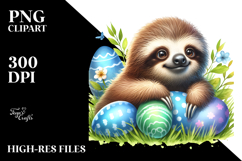 Digital Watercolor Baby Sloth PNG Product Image 2
