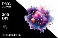Colorful Purple Watercolor Background | Clipart Product Image 3