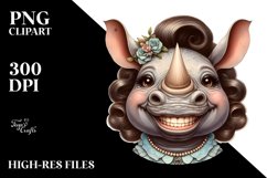 Detailed Rhino Smiling | Sublimation | Clipart Product Image 3