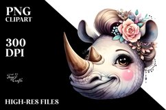 Detailed Rhino Smiling | Sublimation | Clipart Product Image 3