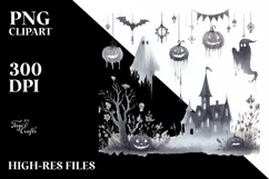 Simple Halloween Hang On, White Background PNG Product Image 1