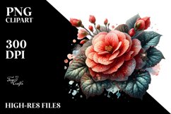 Detailed Shiny Begonia | Sublimation | Clipart Product Image 1