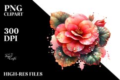 Detailed Shiny Begonia | Sublimation | Clipart Product Image 1