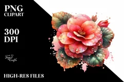 Shiny Begonia Watercolor | Clipart Product Image 1
