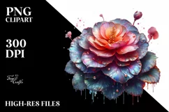 Detailed Shiny Begonia | Sublimation | Clipart Product Image 1