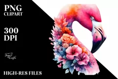 Flower Flamingo Abstract | Watercolor Clipart Product Image 3