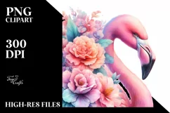 Flower Flamingo Abstract | Watercolor Clipart Product Image 3
