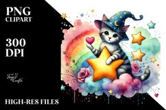 Cute Cat on Star, PNG Product Image 2