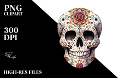 Funny Skull Digital Painting, Colorful PNG Product Image 2