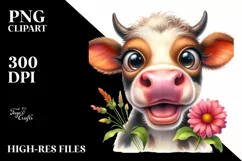 Cow Enthusiastic Cow Portrait with Large Goofy Smile | Product Image 3