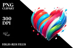 Simple Paintbrush Style Heart, PNG Product Image 2