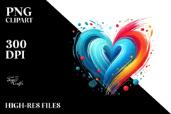 Simple Paintbrush Style Heart, PNG Product Image 2