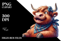 Goofy Cow with Bandana, Transparent PNG Product Image 2