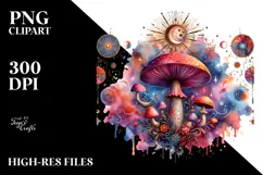 Magical Celestial Mushroom Tarot, Transparent PNG Product Image 2