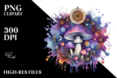 Magical Celestial Mushroom Tarot, Transparent PNG Product Image 2
