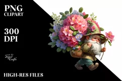 Digital Painting of Gnome with Rhododendron Bouquet Product Image 3